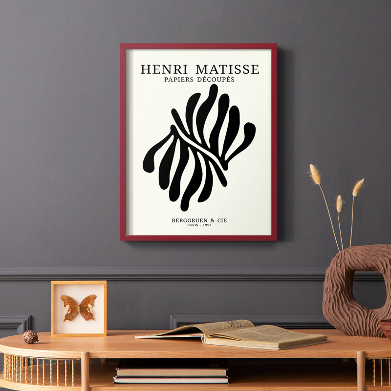 Matisse CDIX, reproduction encadrée - bois massif, H 10 po x l 8 po, Cadre simple rouge