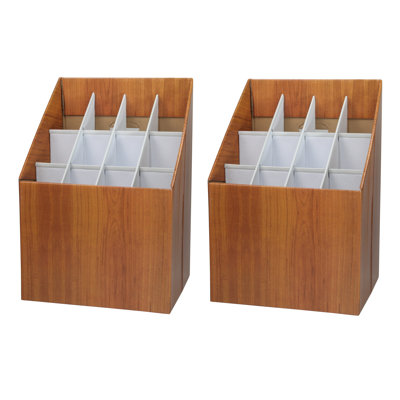 Adiroffice 12-Slot Upright Blueprint Map Roll File Corrugated Storage Box