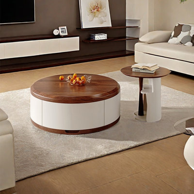 Ancient style round coffee table living room