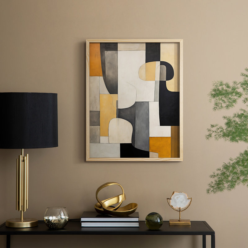 ABSTRACT Series CDXCVI, reproduction encadrée - bois massif, H 15 po x l 12 po, Naturel