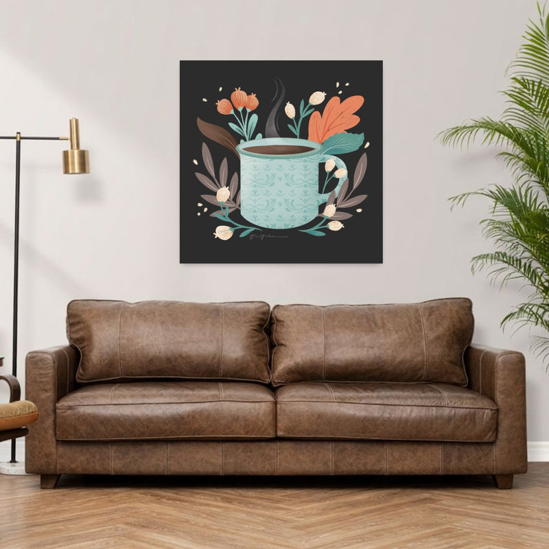 Mélange moderne V avec art bleu-brun, H 36 po x l 36 po