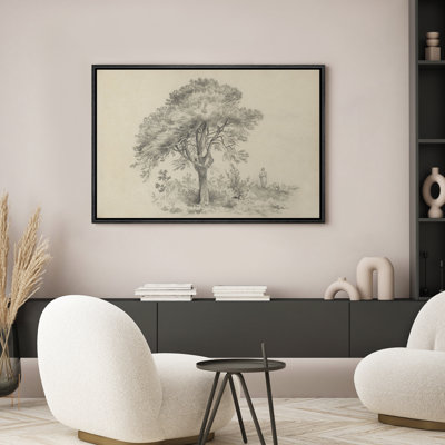 Sketch Jesus And The Lost Lamb By The Tree Artwork Framed Bedroom Wall Decorations Canvas Print