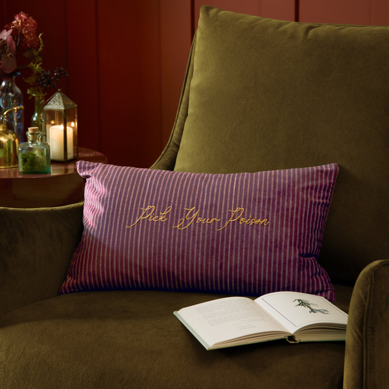 Pick Your Poison Striped Cushion, Feather