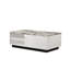 Table basse blanche de 47 po avec plateau en faux marbre Matilda