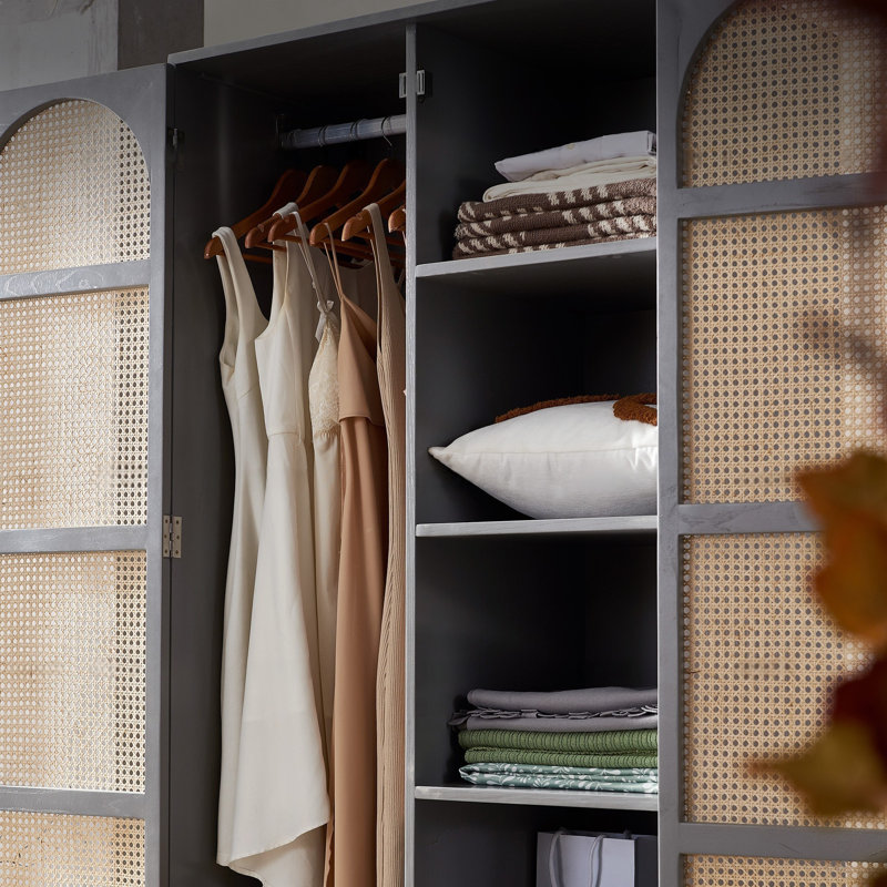 Simple Classic Solid Color Wardrobe, 70.87" H x 35.43" W x 19.69" D, Gray