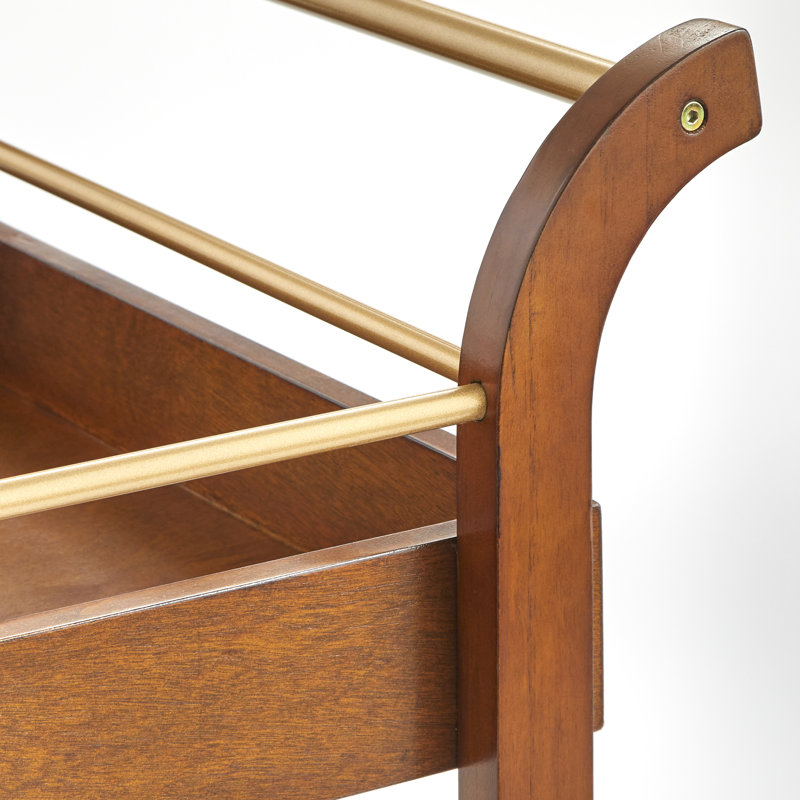 Andresha Wood Bar Cart, Walnut