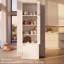 Armoire de cuisine autoportante OMCMUU de 180 cm de hauteur, 40 cm L x 40 cm P x 180 cm H, placard de rangement étroit avec 3 portes et étagères intérieures réglables, idéale pour ranger les aliments dans la cuisine ou la salle à manger, finis blanc et noyer, trousse anti-basculement incluse-1811190745