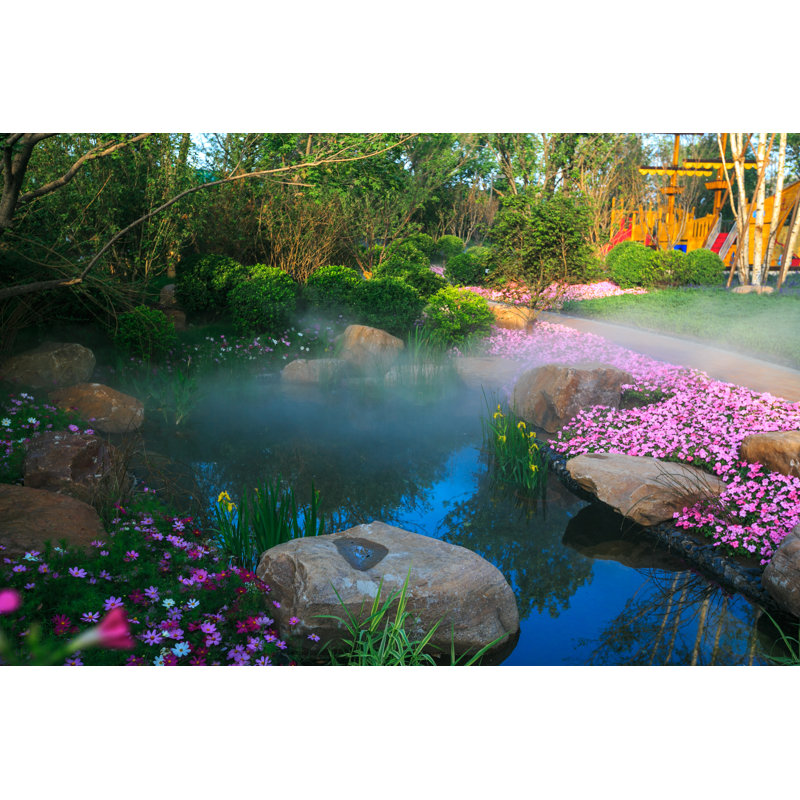 Backyard Pond in The China Garden by 00One, 24" H x 36" W