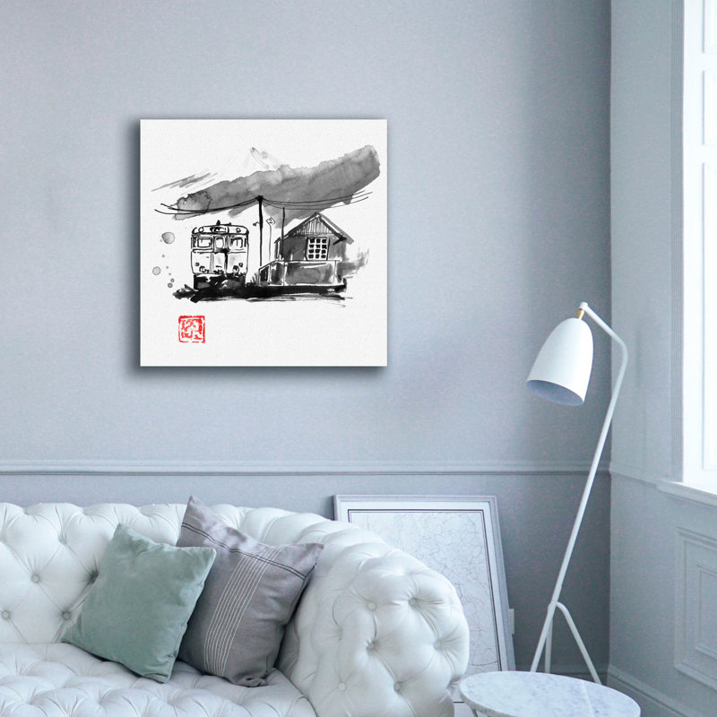 «Train Station» par Pechane, H 37 po x l 37 po x P 1,5 po