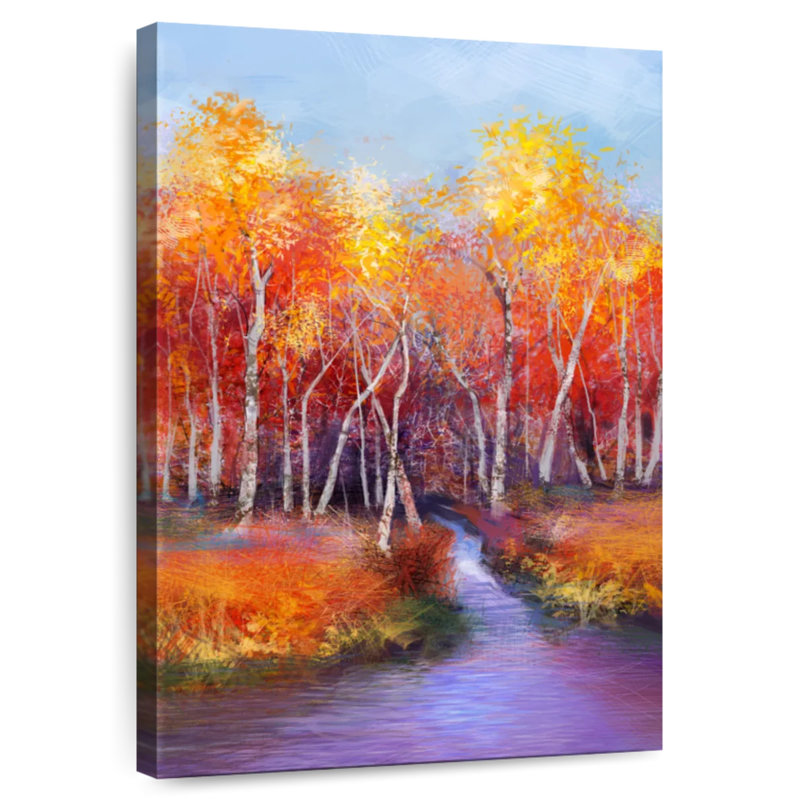Alvord Fall Birch Trees, 48" H x 32" W