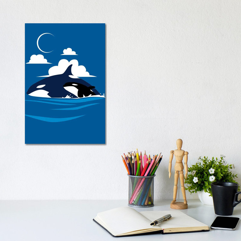 Killer Whale Family by Alberto Perez - Wrapped Canvas Print, 30.48cm H x 20.32cm W x 1.91cm D