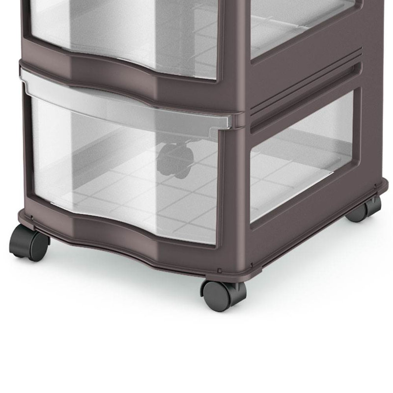 3 Drawer Storage Drawer, Brown