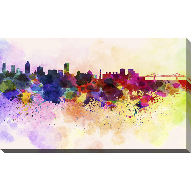 « montréal », reproduction d’art sur toile tendue, H 28 po x l 48 po x P 1,5 po