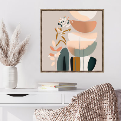 Balancing Shapes by Wrenn Framed Canvas Wall Art Print
