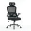 Chaise de bureau ergonomique en filet, chaise de bureau à haut dossier avec accoudoirs 3D, soutien lombaire vers le haut et le bas, chaise de travail pivotante pour ordinateur avec appui-tête réglable en 2 dimensions