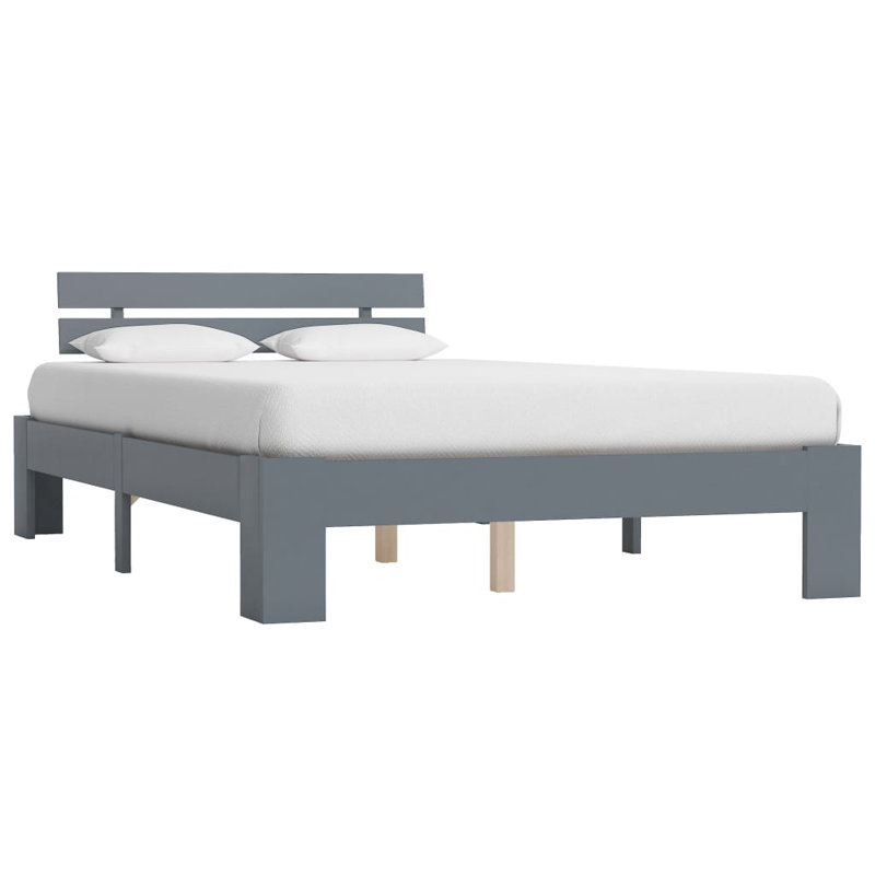 vidaXL Bed Frame Solid Pine Wood, European Double (140 x 200 cm), Beige