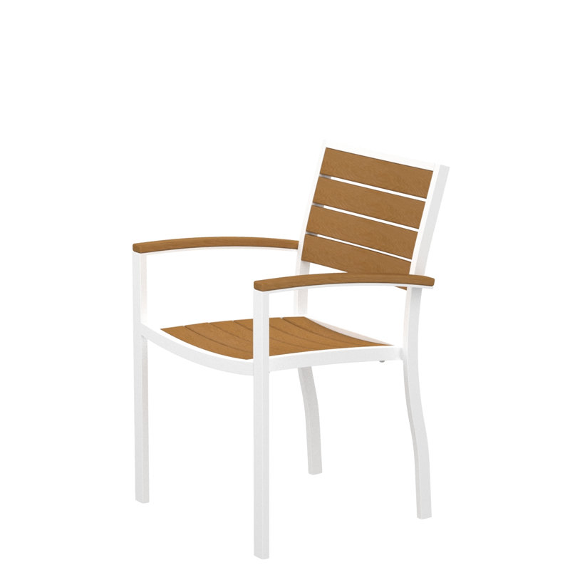 Chaise de salle à manger POLYWOOD Euro, Blanc, Rouge coucher de soleil