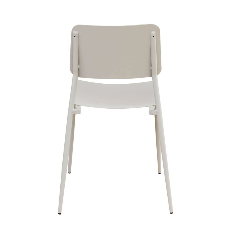 Gainey Armless Stacking Chair, White