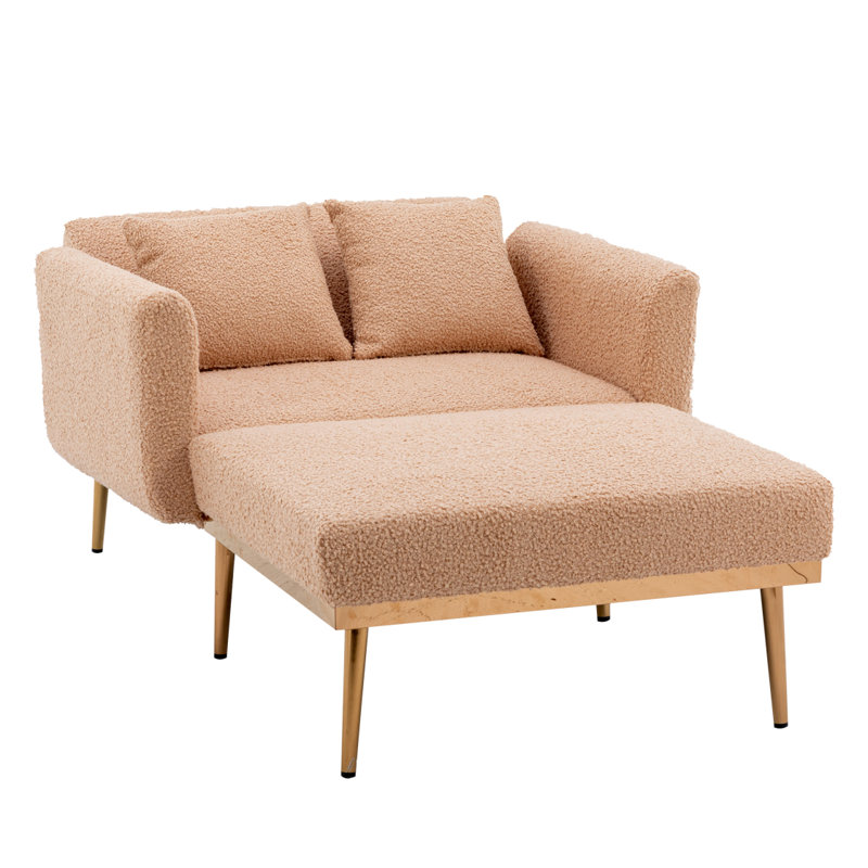 Chaise longue / chaise d'appoint tendance, style classique et tendance (Teddy), Chameau