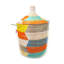Senegalese Basket: Medium Hamper Random Multi-colored Weaving