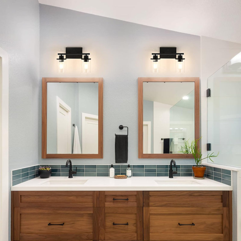 Éclairage pour meuble-lavabo 2 lumières Obdulio, Noir