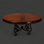 80" Round Mesquite Dining Table | Solid Wood, Wrought Iron Base | Rustic Ranch Furniture