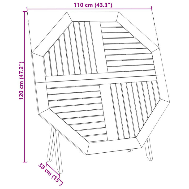 Anant Octagonal 110cm L Outdoor Chat Table