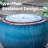  Round Glazed Blue Ceramic Floor Water Fountain with LED Light and Pump