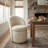Upholstered Swivel Dining Chair, Boucle Fabric Barrel Kitchen Chair, Wingback Side Chair, Vanity Chair-513384094