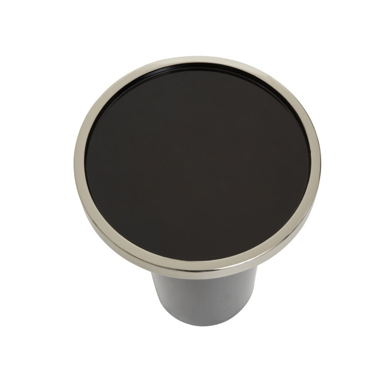 Albaro Pedestal End Table, Black/Gold, Black