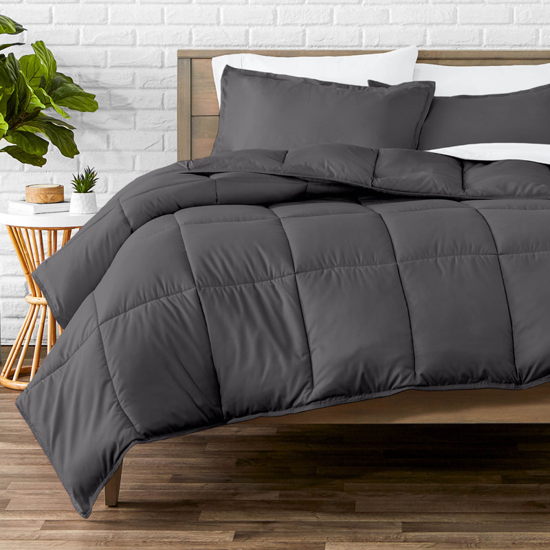Ultra-Soft All Season Comforter Set, Twin Comforter + 1 Standard Sham, Forged Iron Gray