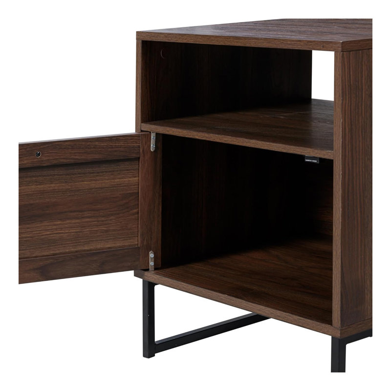 Table d'appoint en bois avec rangement pour le salon ou la chambre à coucher, gris - ensemble de 2