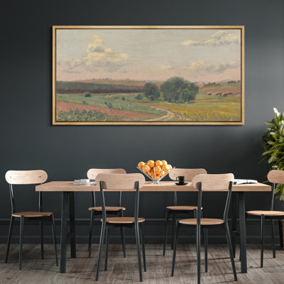 «Spring Country Landscape Relaxing Calm», impression sur toile encadrée surdimensionnée