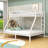 Metal Twin XL Over Queen Bunk Bed With 2 Side Ladder And Guardrails-812587774
