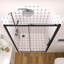 Porte de douche à cadre 56 po x l 56 po x H 72 po, porte de douche double coulissante en verre trempé transparent de 1/4 po (6 mm) pour douche à l'italienne, facile à nettoyer, noir mat-123651059