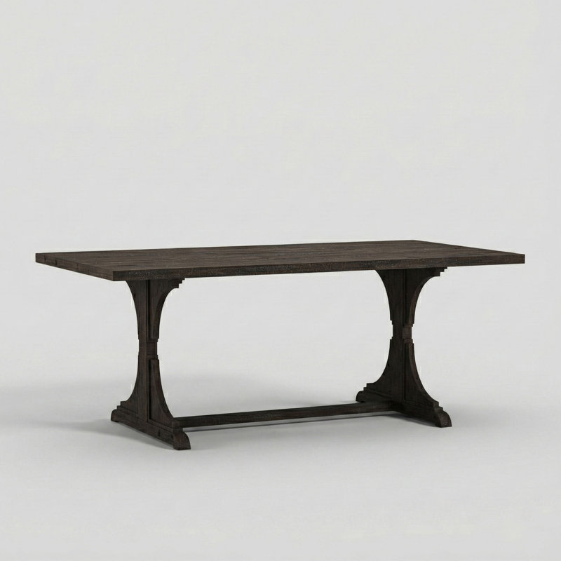 Alyisa Solid Wood Base Dining Table, Black