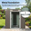 Abri de jardin en acier galvanisé gris de 1,83 m x 1,22 m avec porte coulissante et cadenas