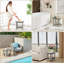 Bancs de douche pour douche intérieure, tabouret de douche avec tablette de rangement peu encombrante-2050436010