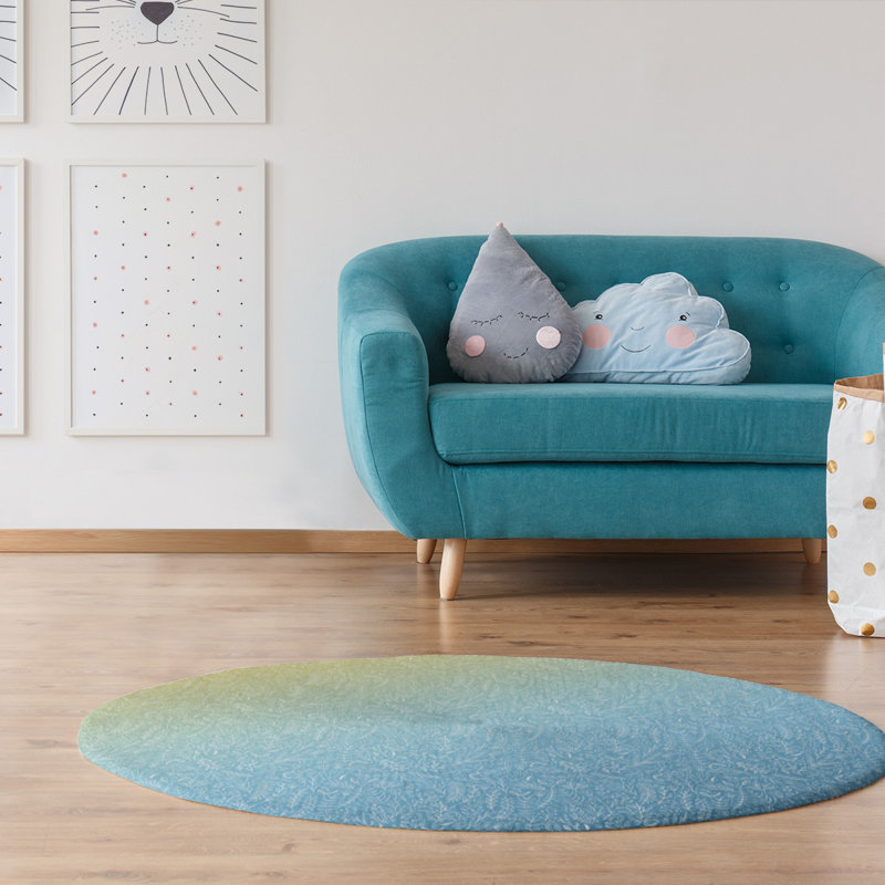 Chenille Floral Indoor Rug, Round 5'