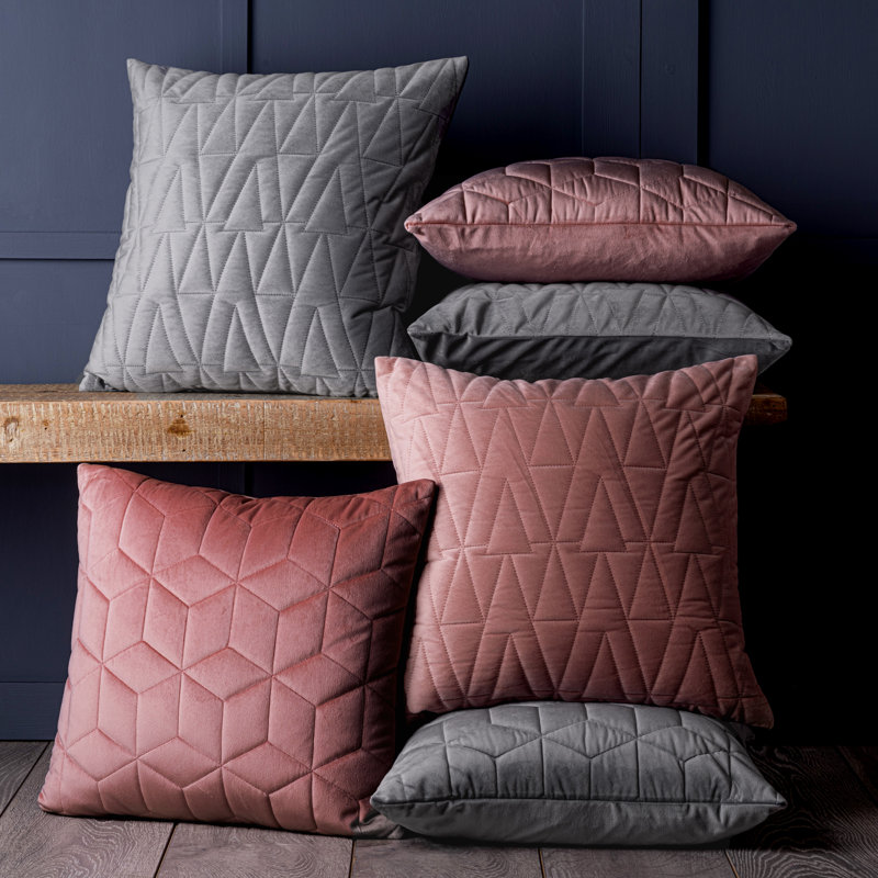 Aswin Geometric Square Throw Pillow Cover, Pink
