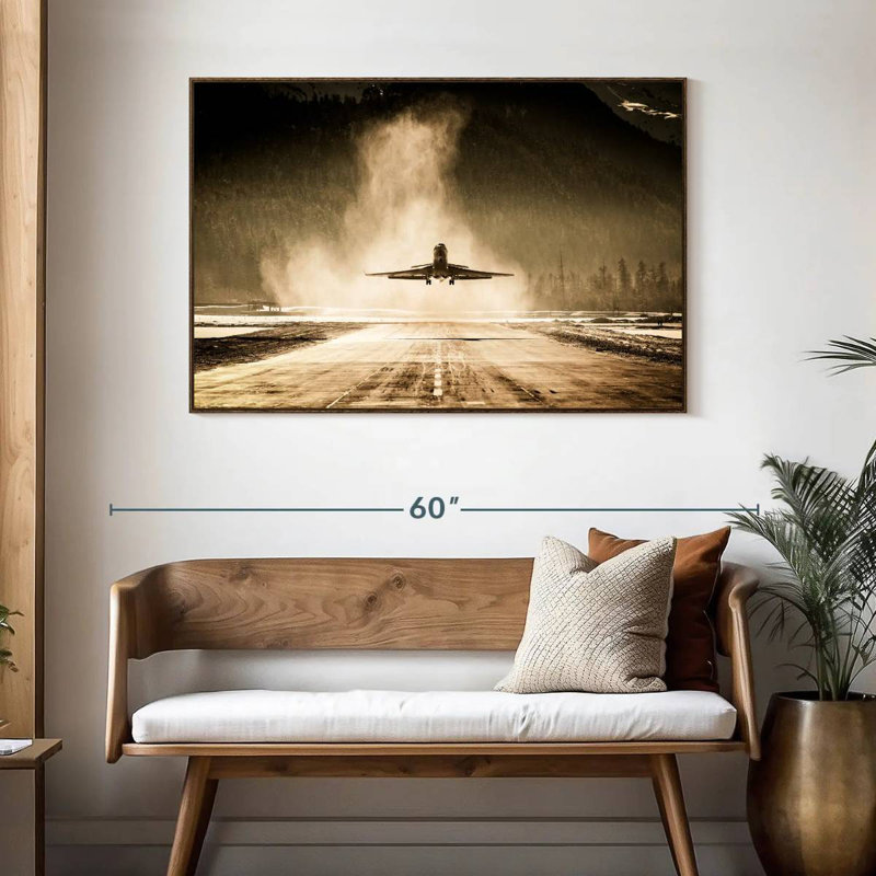 First Class Plane, 46" X 31", Floating Frame Walnut