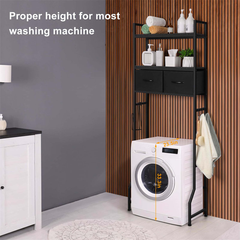 Aadhith Freestanding Over The Toilet Storage, Black