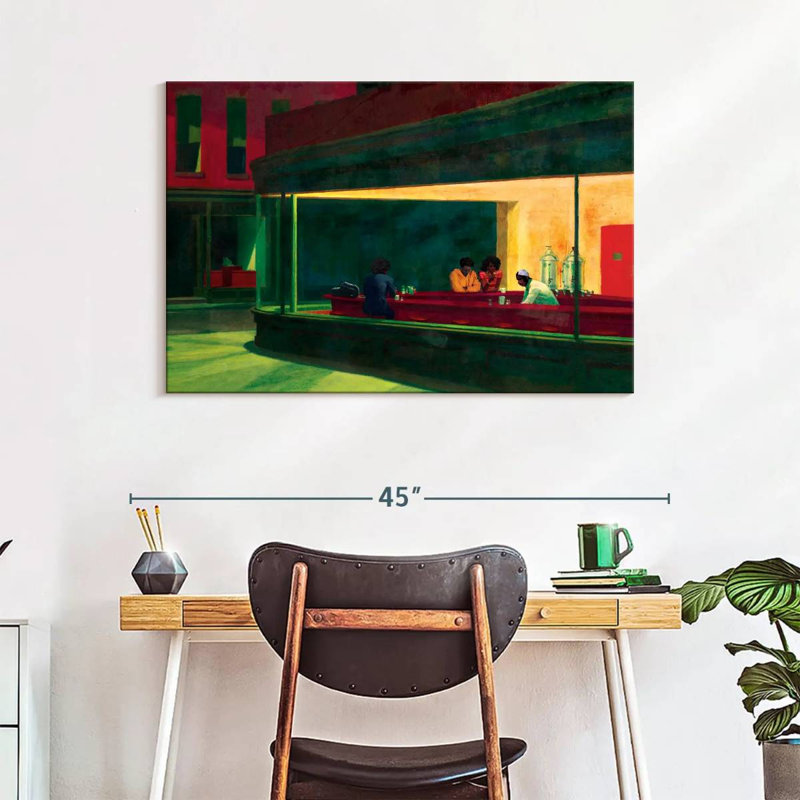 «Nighthawks Inspired African American», reproduction sur toile, H 26 po x l 39 po x P 1,25 po