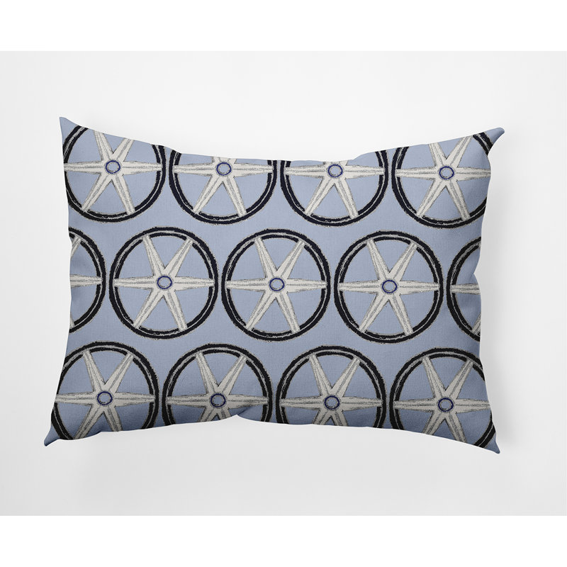  Housse et insert de coussin rectangulaire d'extérieur Nautical Geo Lines, Bleu