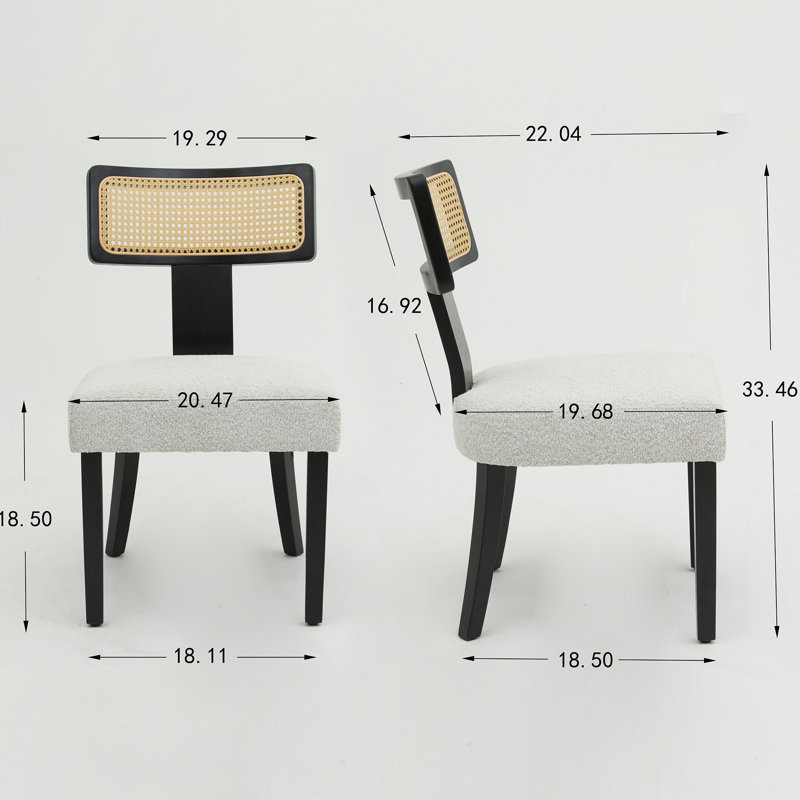Solid Cane Dining Chair, Black