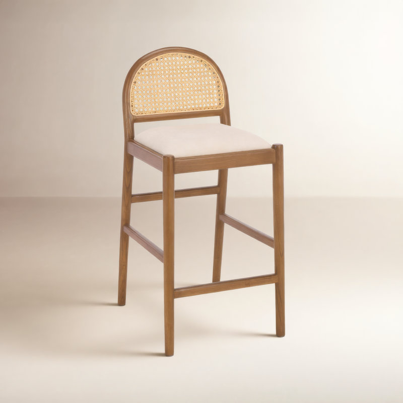 Tabouret de comptoir Alessandra, Chêne moyen / Boucle