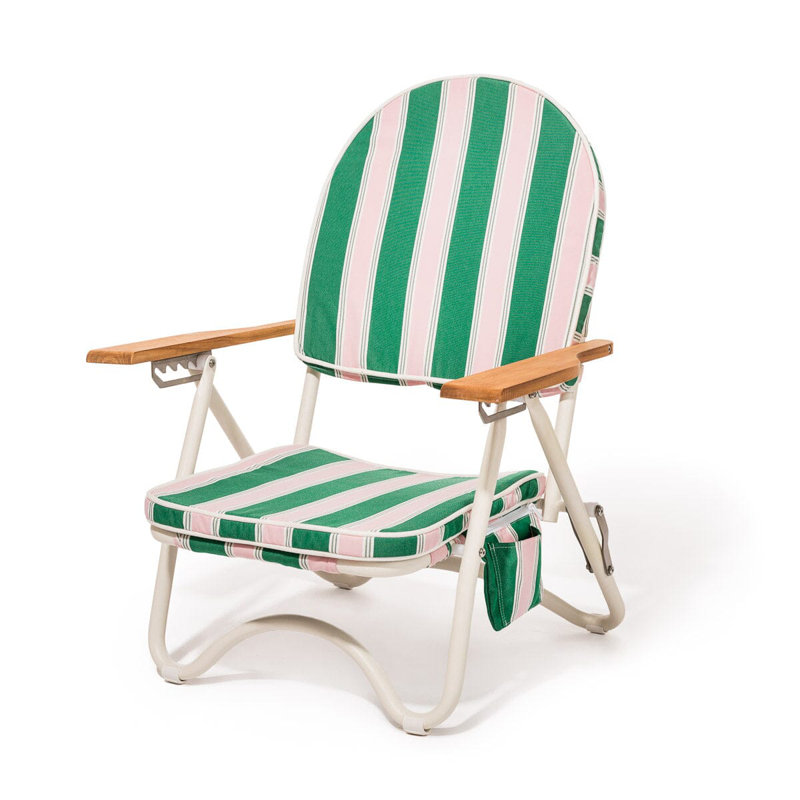 Pam Chair, Green/Pink Striped
