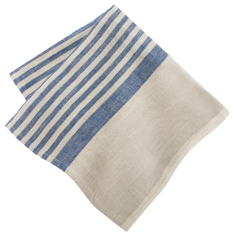 Brittany Square Napkin, Natural/Blue
