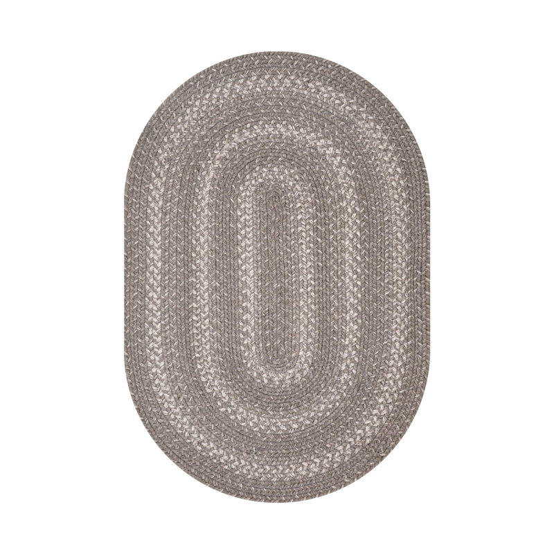 Tapis gris en jute tressé Dailee, Ovale 4 pi x 6 pi
