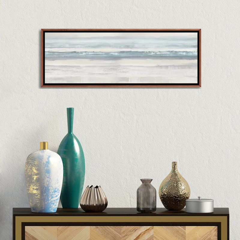 «Boundless Aqua», reproduction d'art sur toile encadrée, H 12 po x l 36 po, Brun, Impression encadrée sans passe-partout